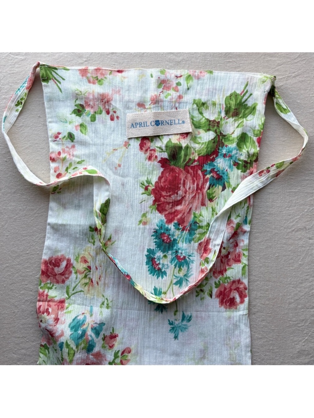 April Cornell Floral Tote Bag in White with Multicolor Flowers